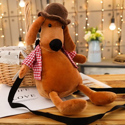 Hot selling new design plush animal backpack for promotion plush stuffed toy dog bag