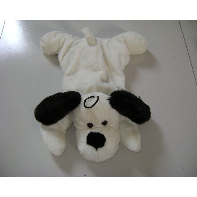 cheap promotional grey dog soft plush animal shaped hot water bottle cover for 2000ml