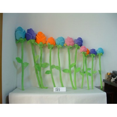 promotional fashional customized colorful soft plush stuffed flower of rose toy for valentine day