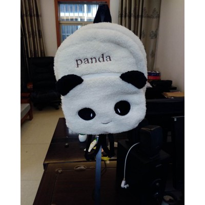 Stuffed and promotional soft plush panda animal head backpack for children